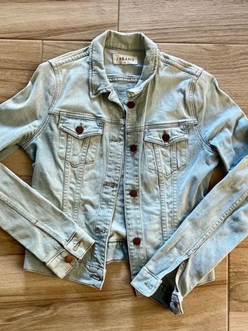 J Brand Women's Denim Jacket Blue Size S Casual Button-Up Long Sleeve
